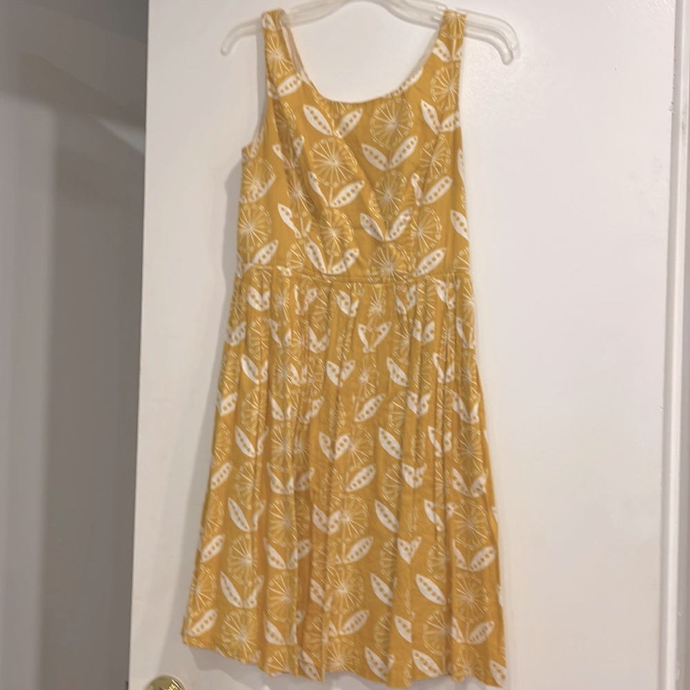 Yellow printed white lemons dress